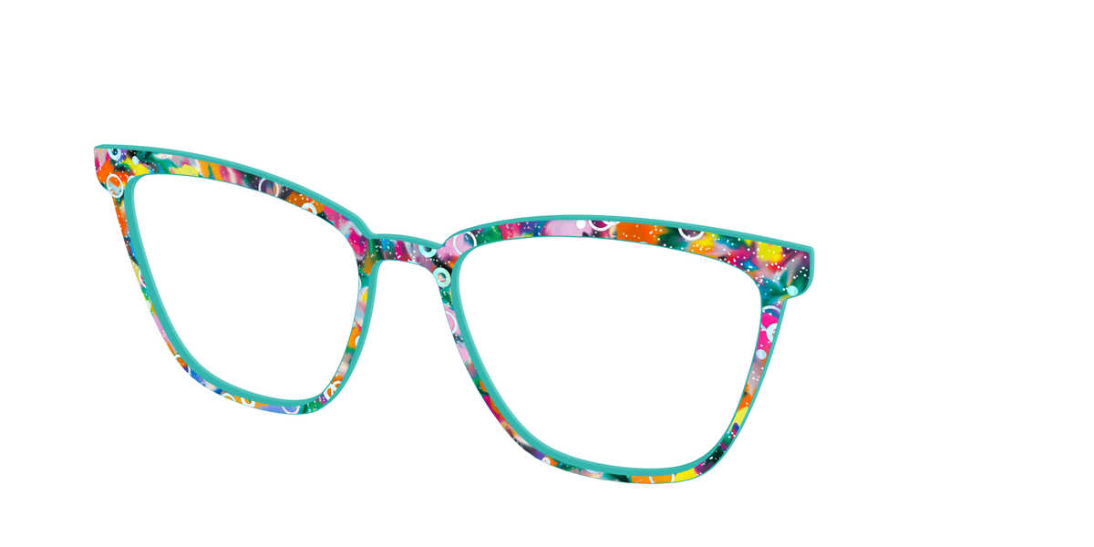 The Imaginative Tortoise with Bubble Glitter - Angle Top Image - Pair Eyewear