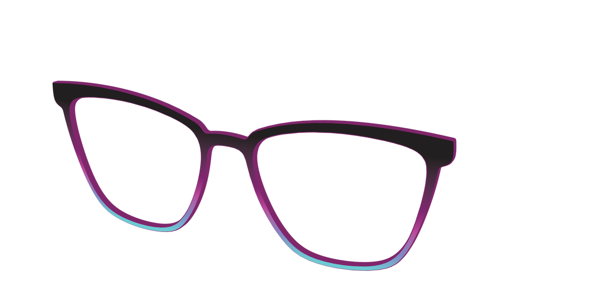 The Licorice to Seafoam Gradient - Angle Top Image - Pair Eyewear