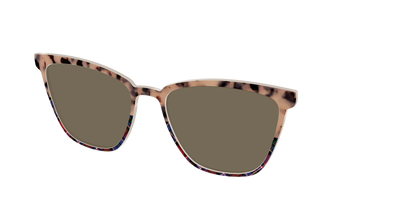 The Polarized Cookie Dough Tortoise & Plaid Split Sun Top - Angle Top Thumbnail - Pair Eyewear