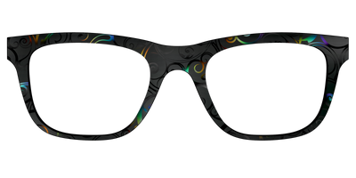The Black Holographic Scrolls - Front Top Thumbnail - Pair Eyewear