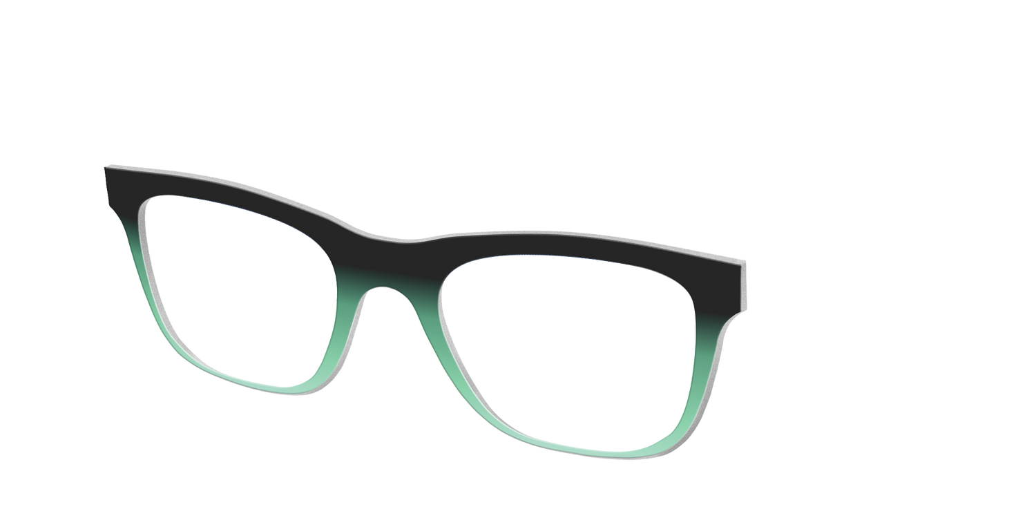 The Black to Spearmint Gradient - Angle Top Image - Pair Eyewear