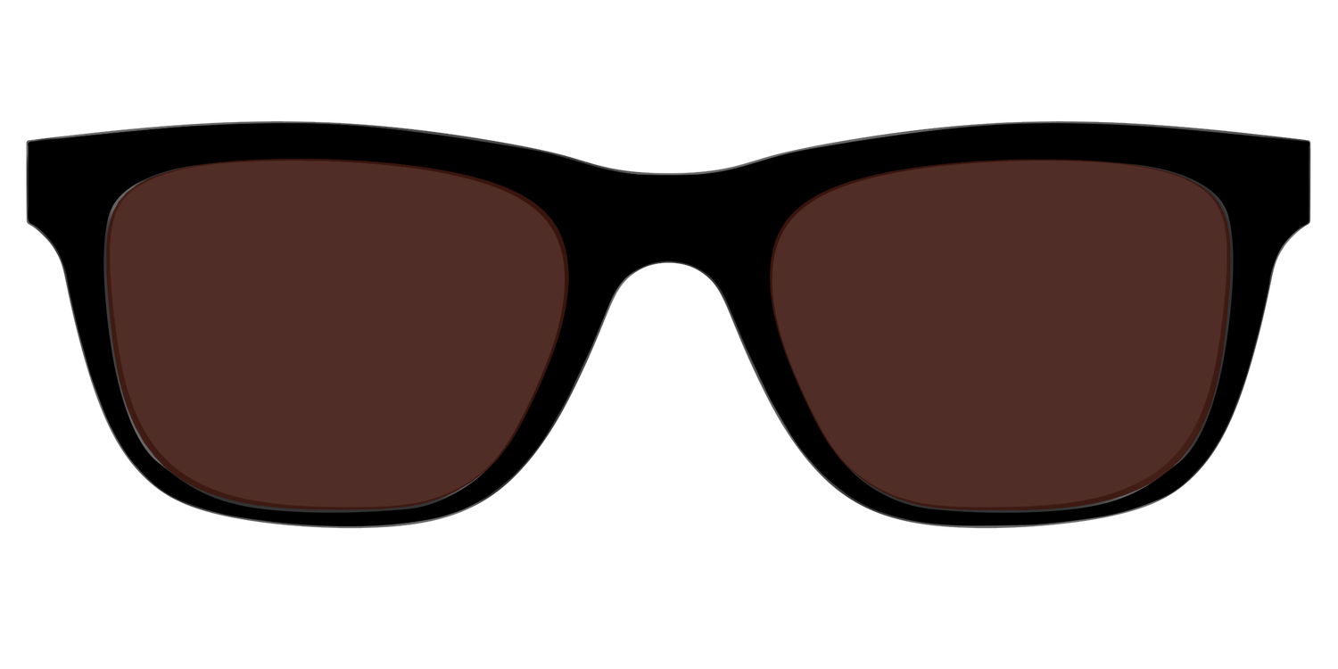 The Black with Brown Golf Lens - Front Top Image - Pair Eyewear
