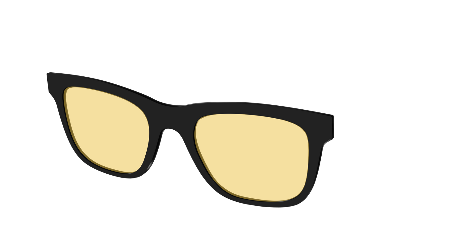 The Black With Citrine Yellow Lens - Angle Top Image - Pair Eyewear
