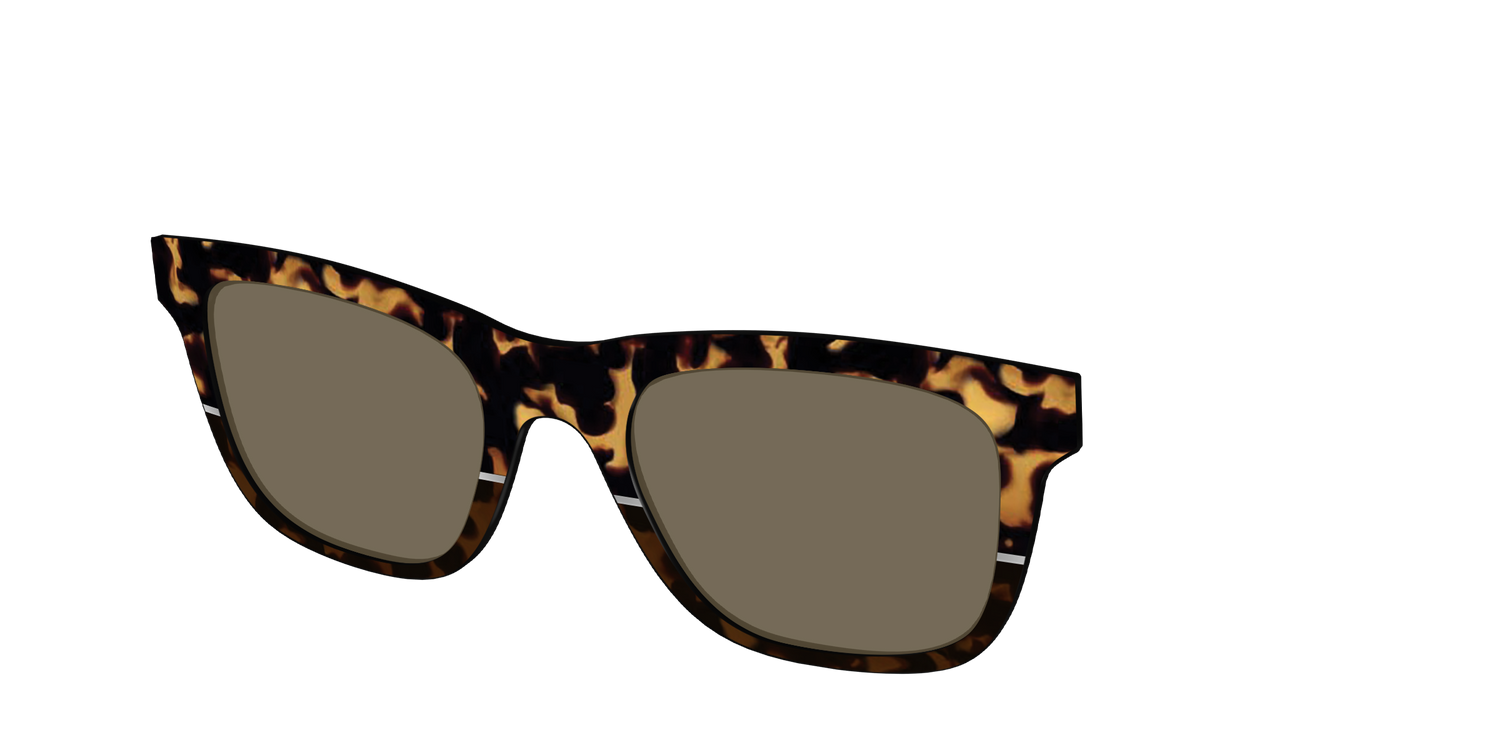 The Polarized Chic Tortoise Split Sun Top - Angle Top Image - Pair Eyewear