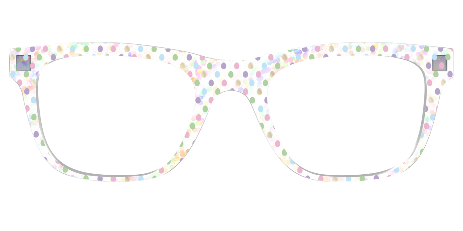 The Egg Polka Dot with Gold Foil Crystal - Front Top Image - Pair Eyewear