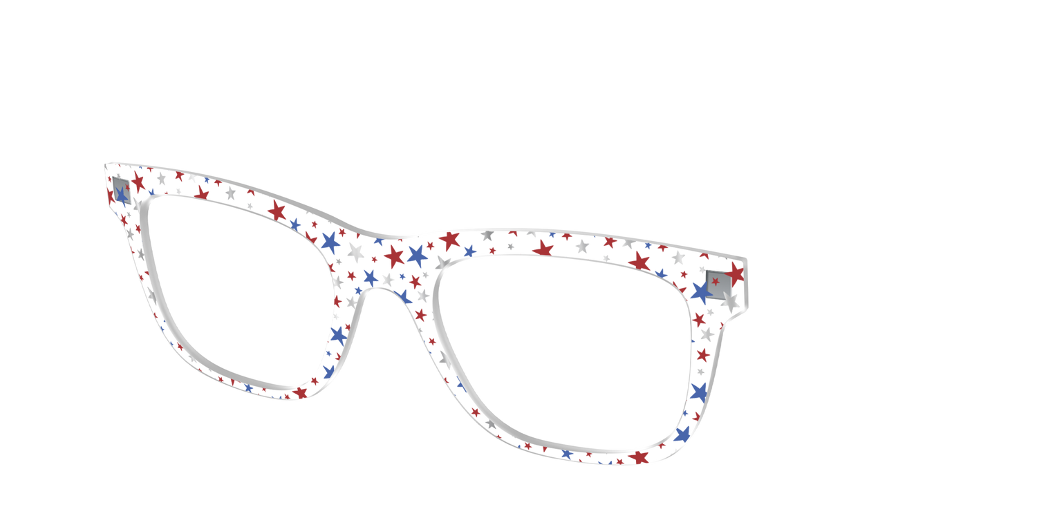 The Multi Stars Crystal with Silver Foil - Angle Top Image - Pair Eyewear