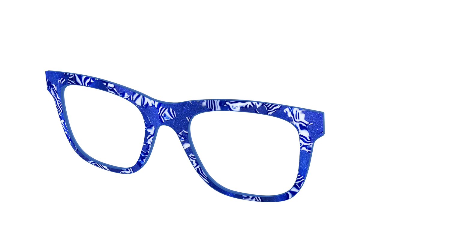The Navy Shimmer Mosaic - Angle Top Image - Pair Eyewear
