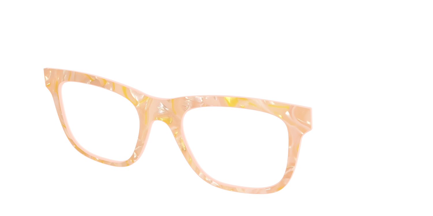 The Peach Creamsicle Pearl Marble - Angle Top Image - Pair Eyewear