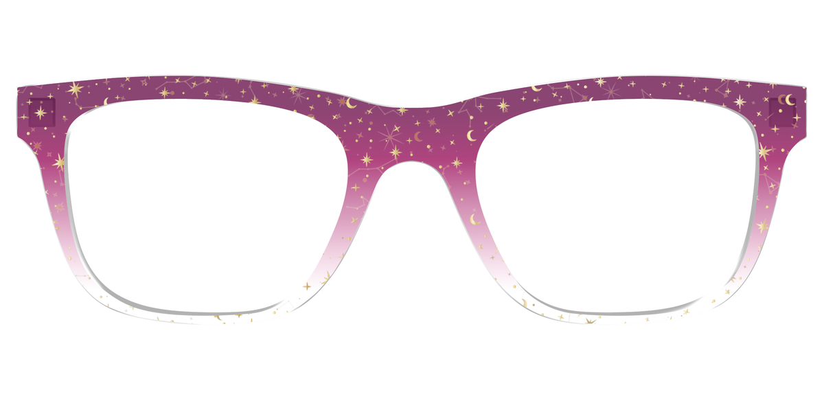 The Pink Ombre Gold Foil Crystal - Front Top Image - Pair Eyewear