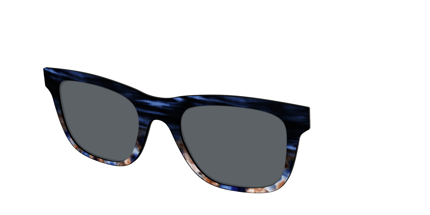 The Polarized Blue Horn Tortoise Sun Top - Angle Top Image - Pair Eyewear