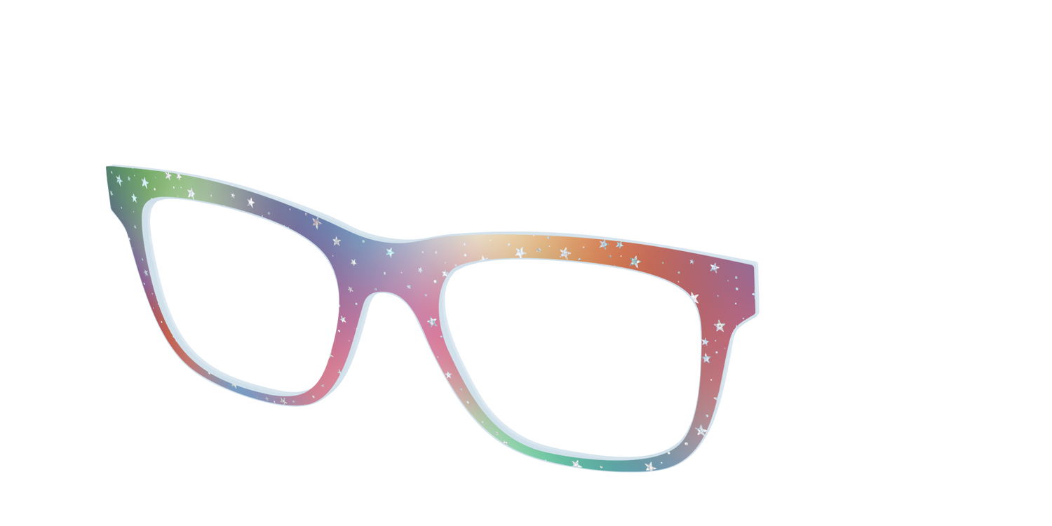 The Rainbow Holographic Celestial - Angle Top Image - Pair Eyewear