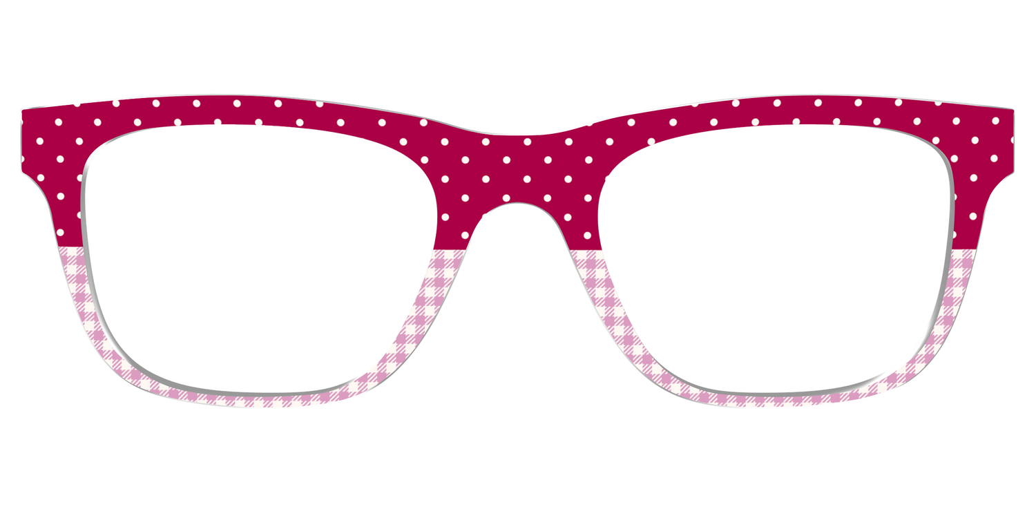 The Raspberry Pin Dot Split - Front Top Image - Pair Eyewear