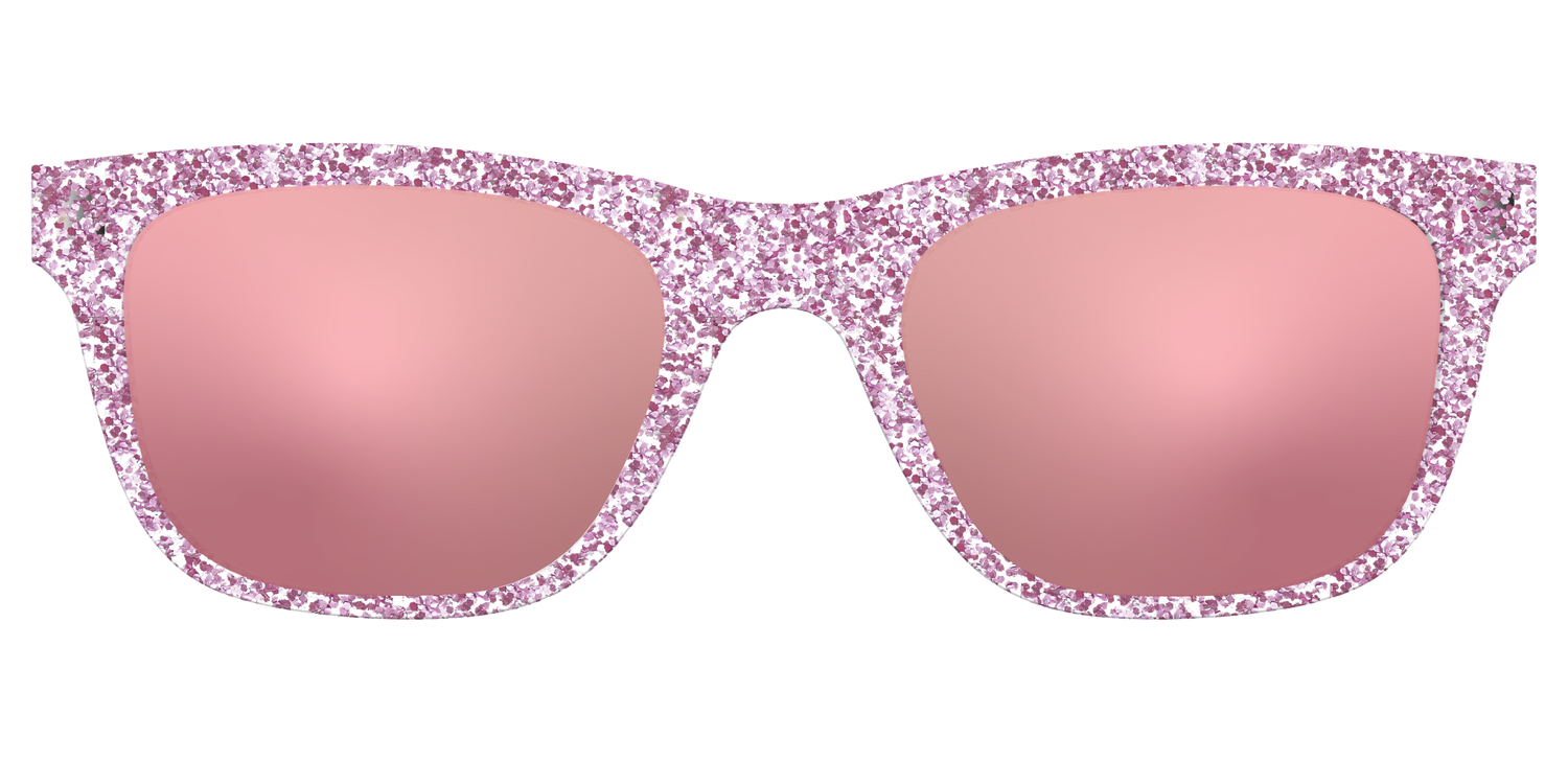 The Polarized Rose Gold Sparkle Sun Top - Front Top Image - Pair Eyewear