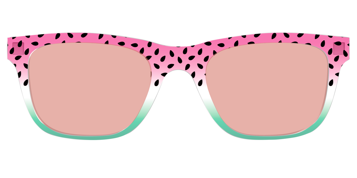 The Watermelon Crystal with Coral Pink Lens - Front Top Image - Pair Eyewear