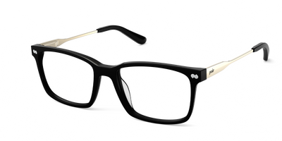 The Kirby - Black Acetate Gold Metal - Thumbnail1 - Pair Eyewear