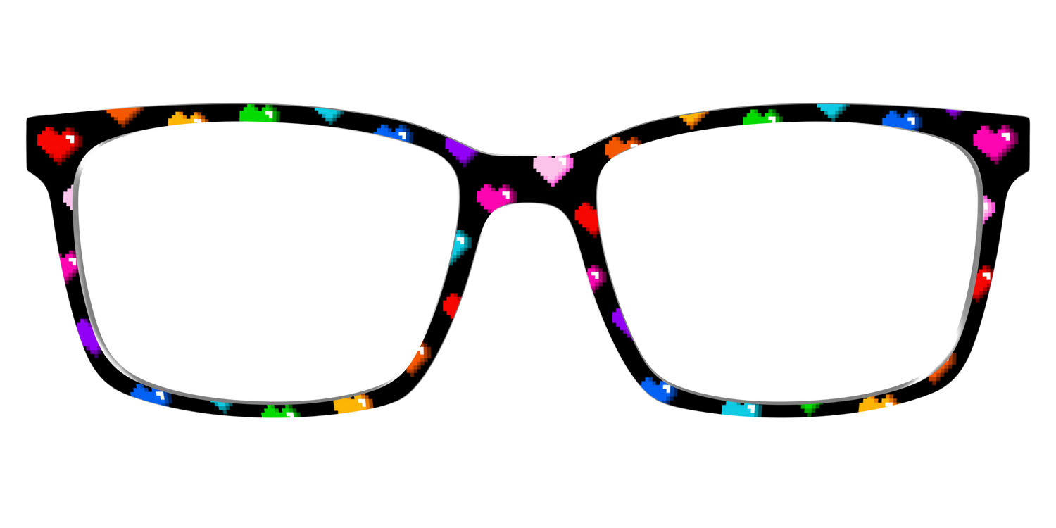 The 8-Bit Rainbow Hearts - Lifestyle Kirby Top Image - Pair Eyewear