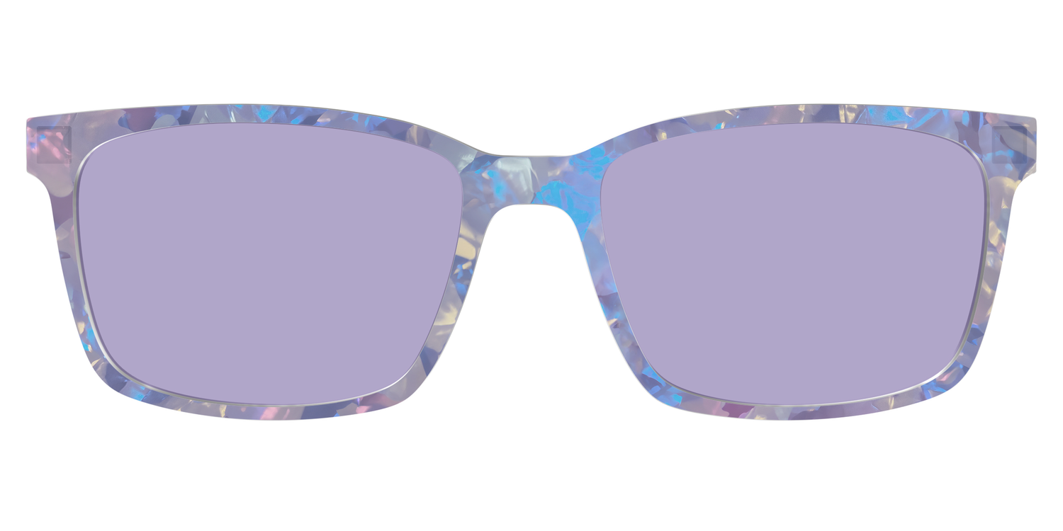 The Lavender Pearl Tort With Celestial Purple Lens - Lifestyle Kirby Top Image - Pair Eyewear