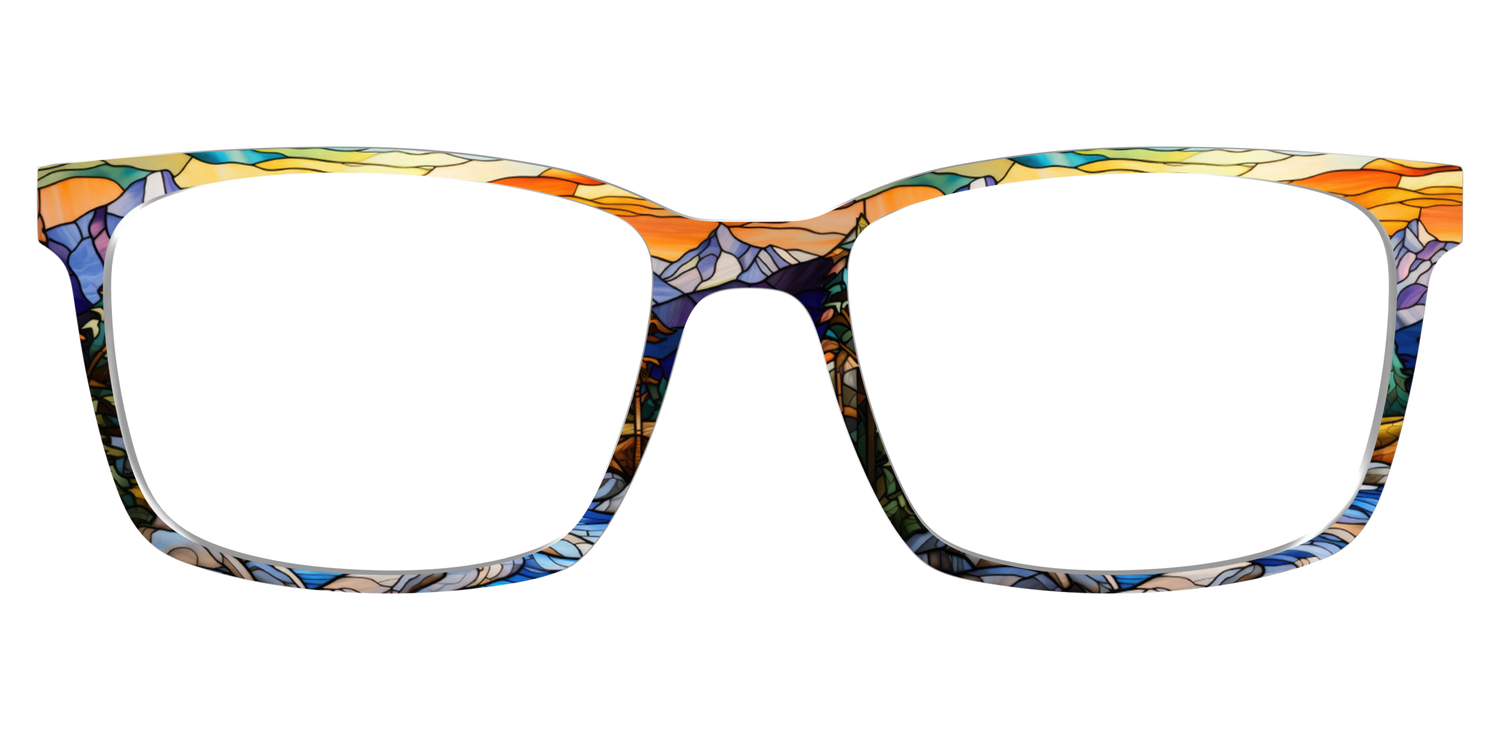 The Mountainscape Stained Glass - Lifestyle Kirby Top Image - Pair Eyewear