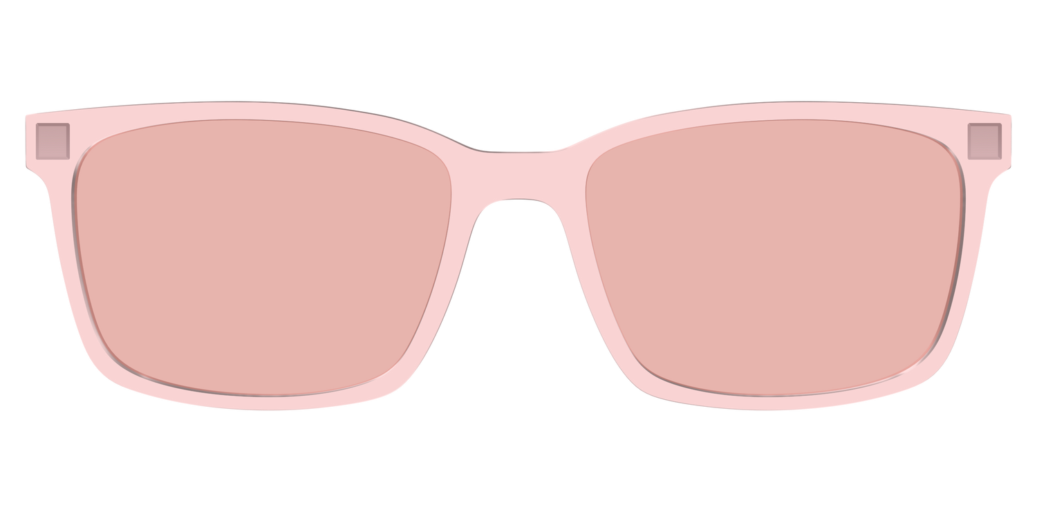 The Pink Crystal With Coral Pink Lens - Lifestyle Kirby Top Image - Pair Eyewear