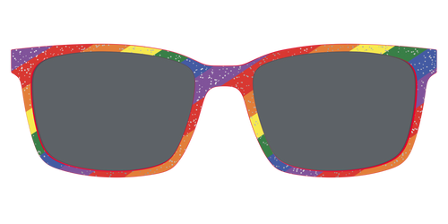 The Polarized Traditional Pride Flag Glitter Sun Top - Kirby Top - Pair Eyewear