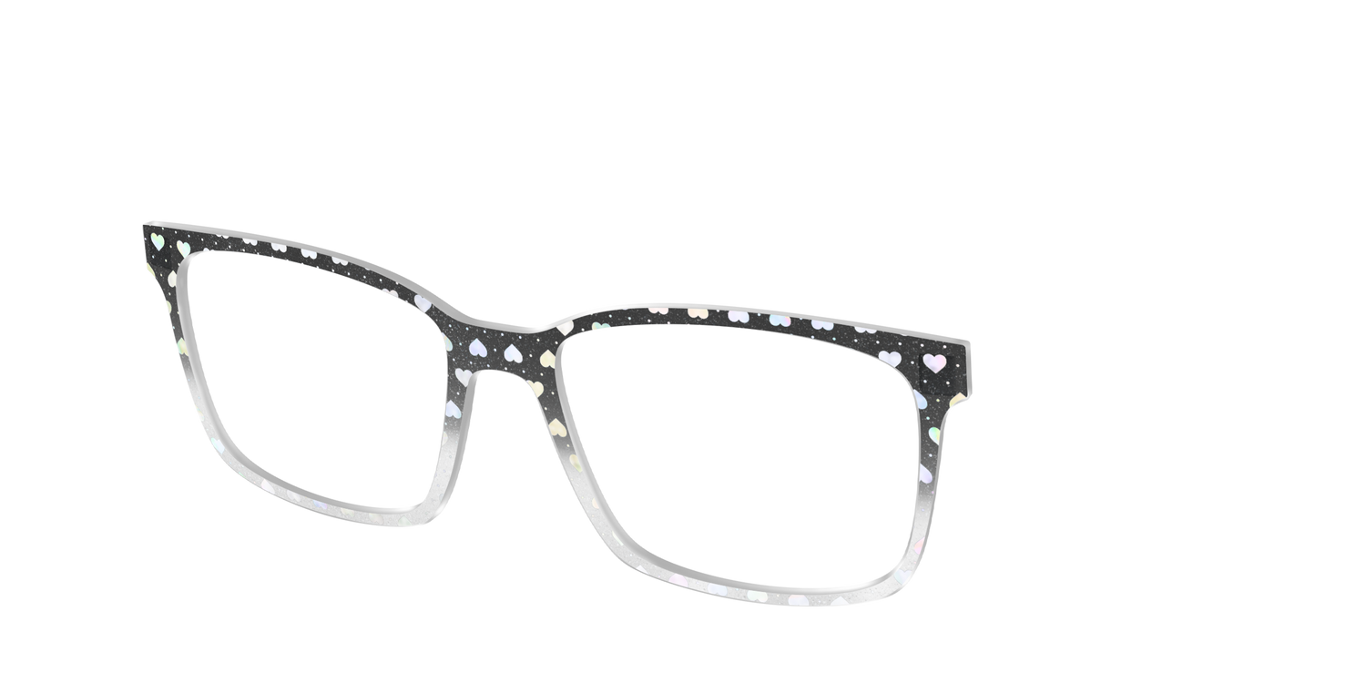 The Rainbow Foil Hearts Gradient Crystal - Angle Top Image - Pair Eyewear