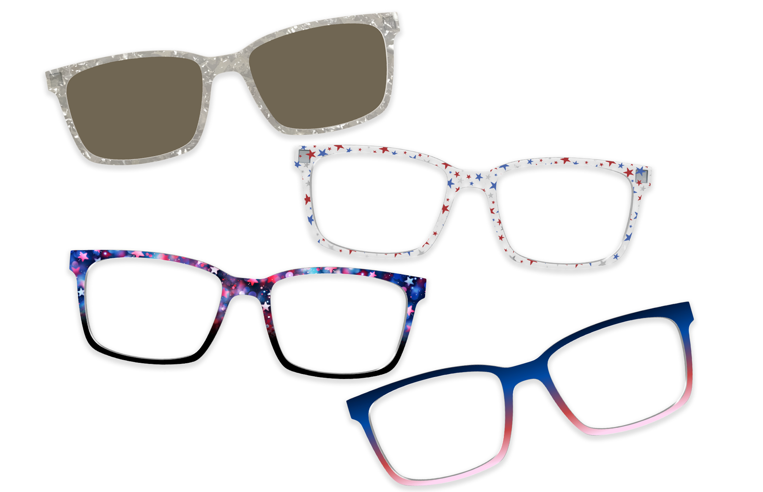 The Red White & Celebrate Topper Set - Lifestyle Kirby Top Image - Pair Eyewear