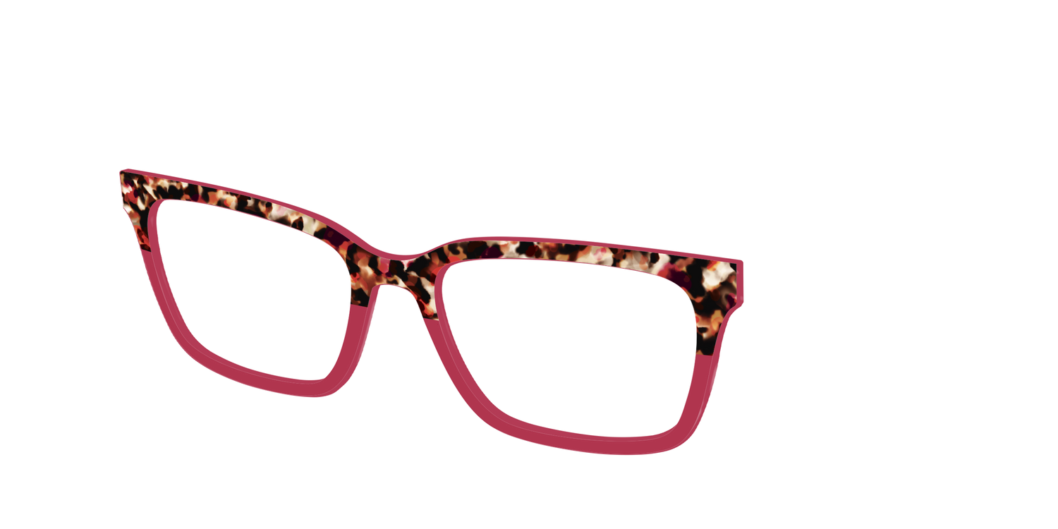 The Auburn Tortoise Crystal Split - Angle Top Image - Pair Eyewear