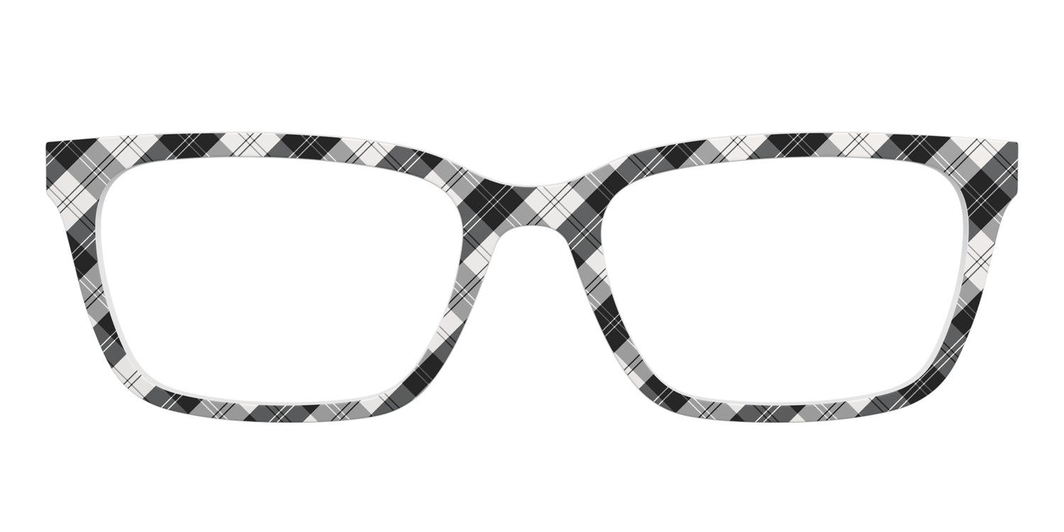 The B&W Plaid - Front Top Image - Pair Eyewear