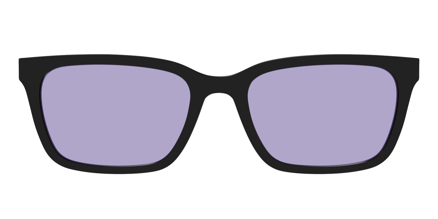 The Black With Celestial Purple Lens - Front Top Image - Pair Eyewear