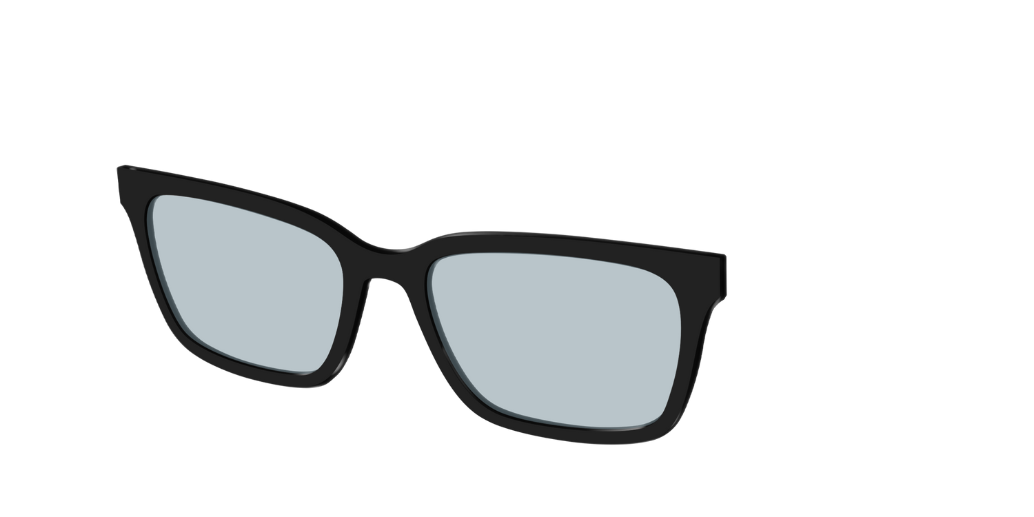 The Black With Slate Blue Lens - Angle Top Image - Pair Eyewear