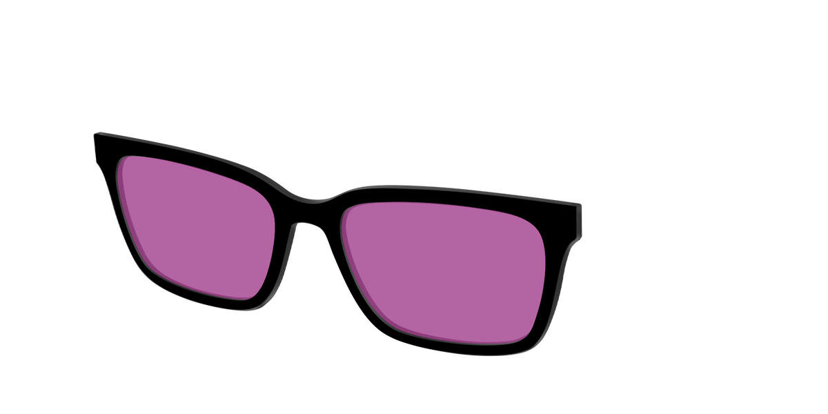 The Black with Violet Golf lens - Angle Top Image - Pair Eyewear