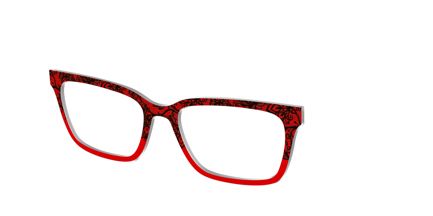 The Blood Red Lace Split - Angle Top Image - Pair Eyewear
