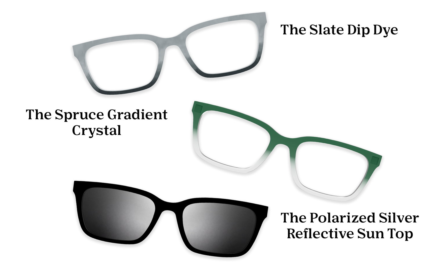 The Larkin - Mixed Material - Lensless - Pairing Set - Pair Eyewear