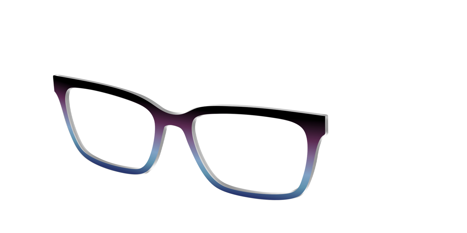 The Dark Magenta to Cerulean Gradient - Angle Top Image - Pair Eyewear