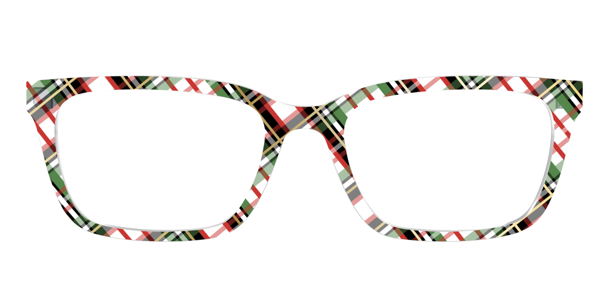 The Evergreen Plaid with Foil Crystal - Front Top Image - Pair Eyewear