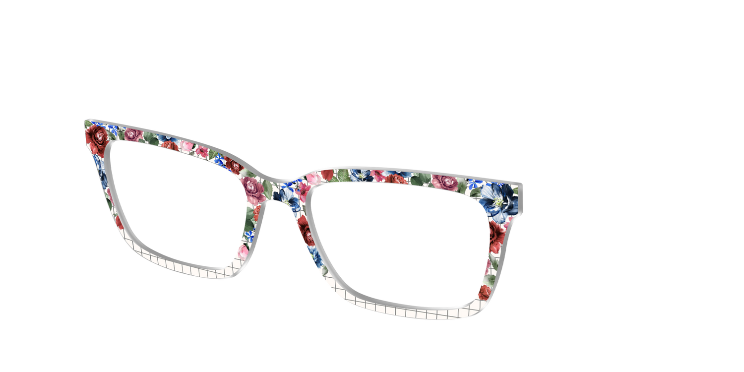 The Graph Paper Floral - Angle Top Image - Pair Eyewear