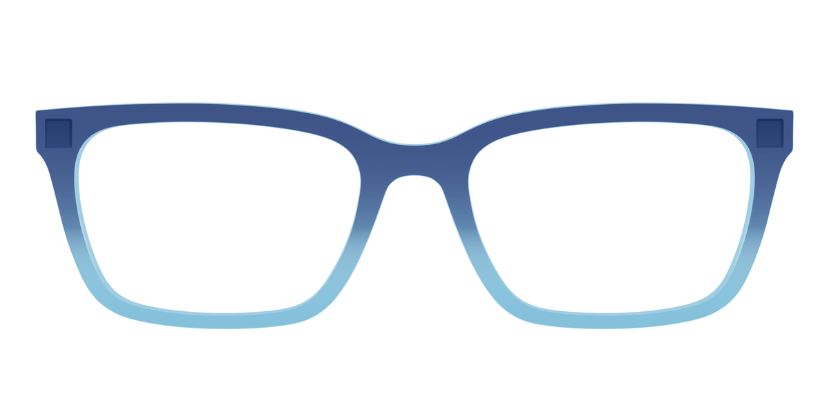 The Indigo to Sky Blue Gradient Crystal - Front Top Image - Pair Eyewear