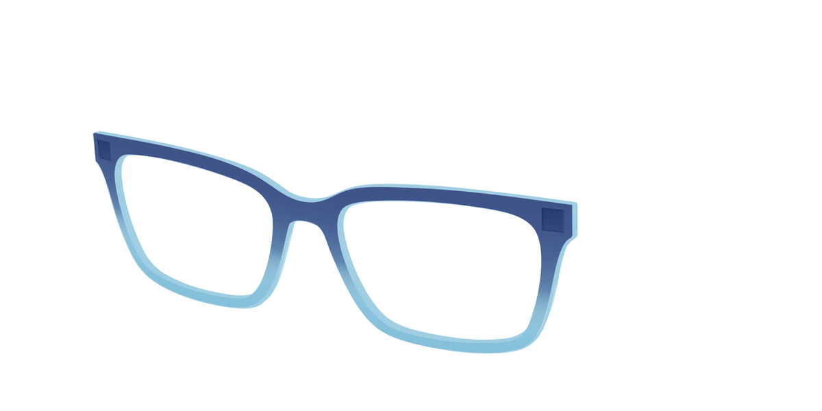 The Indigo to Sky Blue Gradient Crystal - Angle Top Image - Pair Eyewear