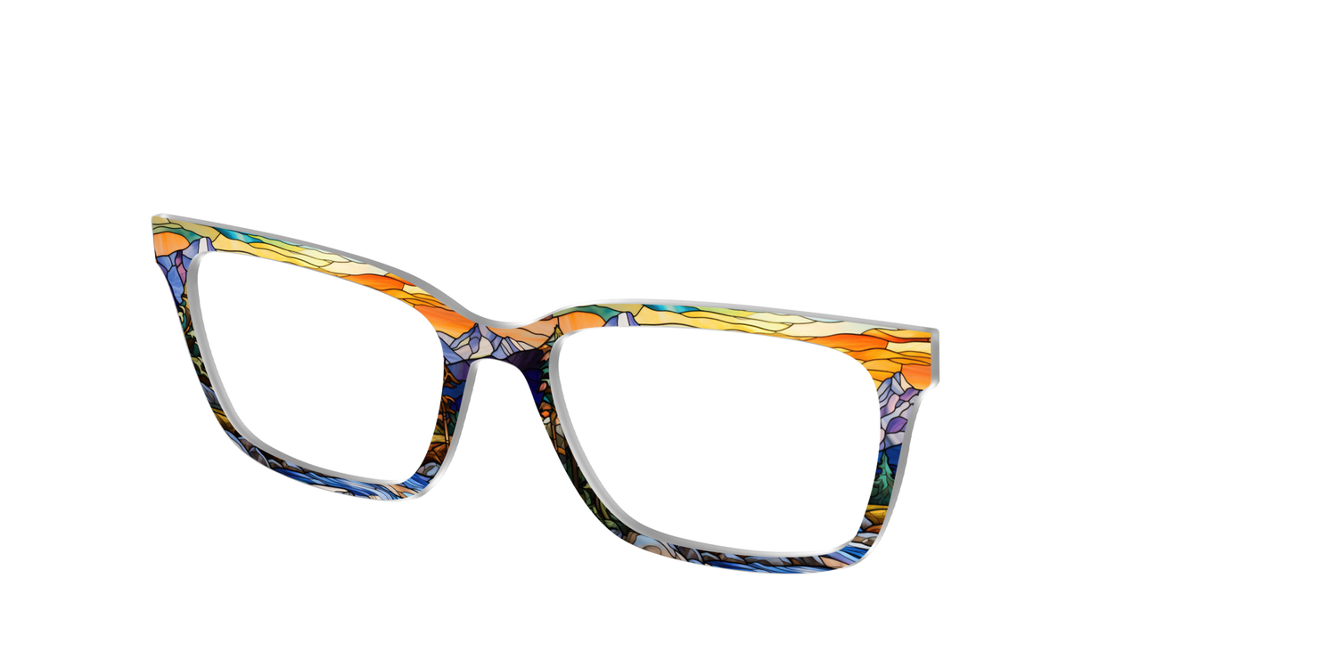 The Mountainscape Stained Glass - Angle Top Image - Pair Eyewear