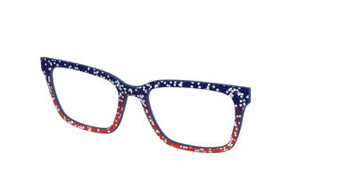 The Navy to Scarlet Gradient with Star Glitter - Angle Top Thumbnail - Pair Eyewear
