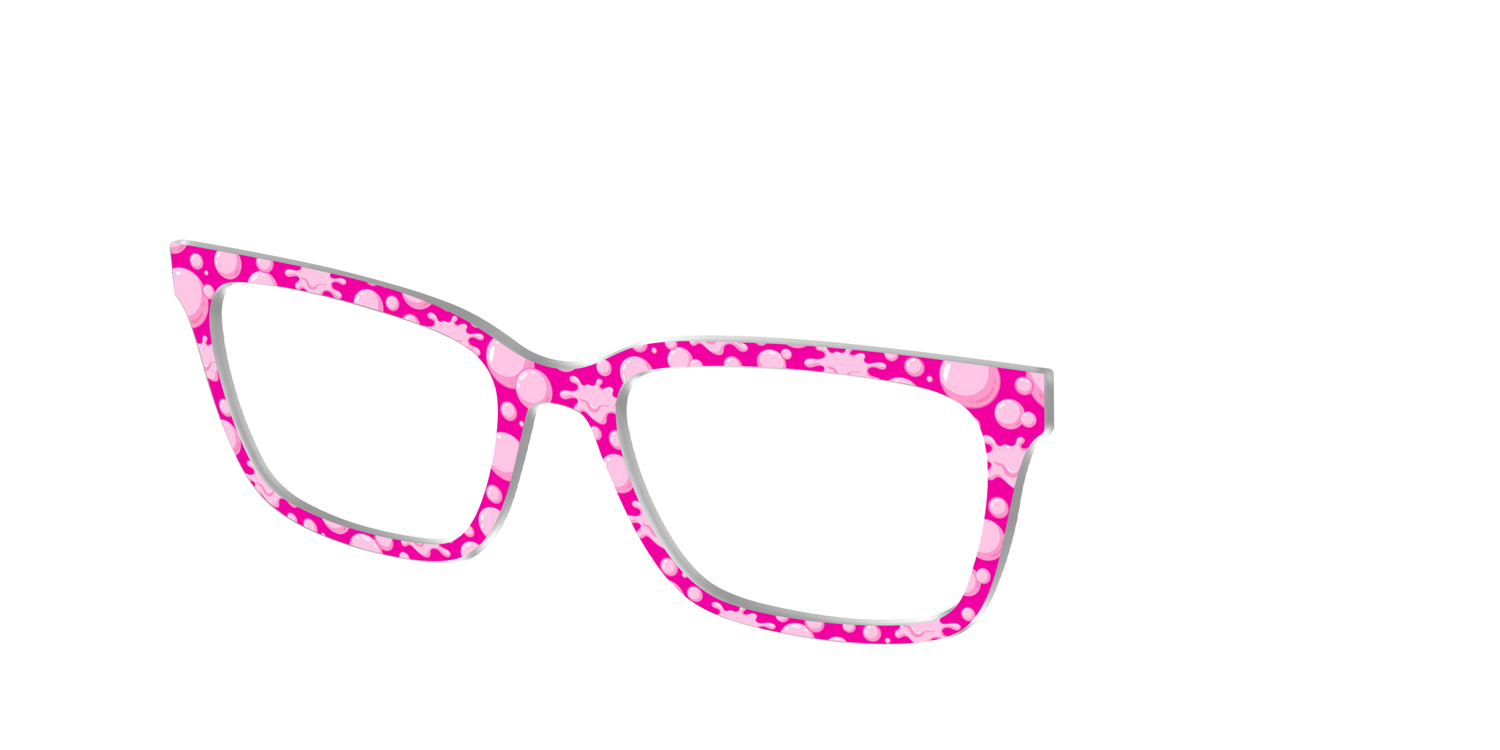 The Pink Pop Bubbles - Angle Top Image - Pair Eyewear