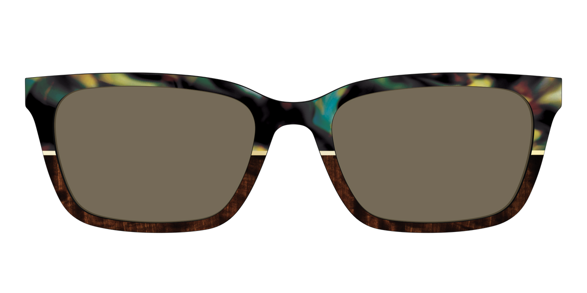 The Polarized Mirage Split with Gold Foil Sun Top - Front Top Image - Pair Eyewear