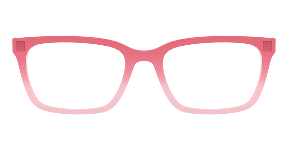 The Red to Coral Gradient Crystal - Front Top Image - Pair Eyewear