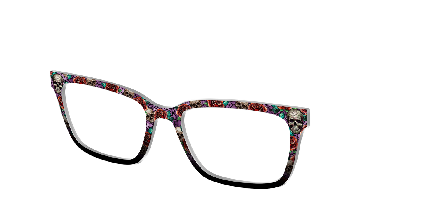 The Skull & Thorn Stained Glass - Angle Top Image - Pair Eyewear