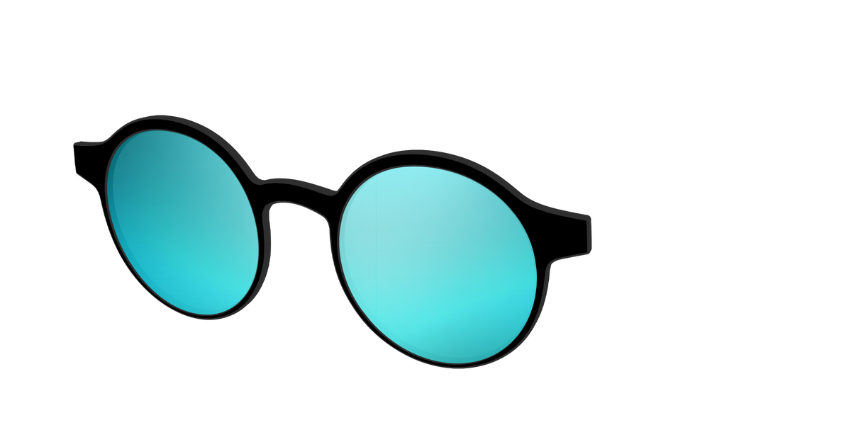 The Polarized Blue Reflective Sun Top - Angle Top Image - Pair Eyewear
