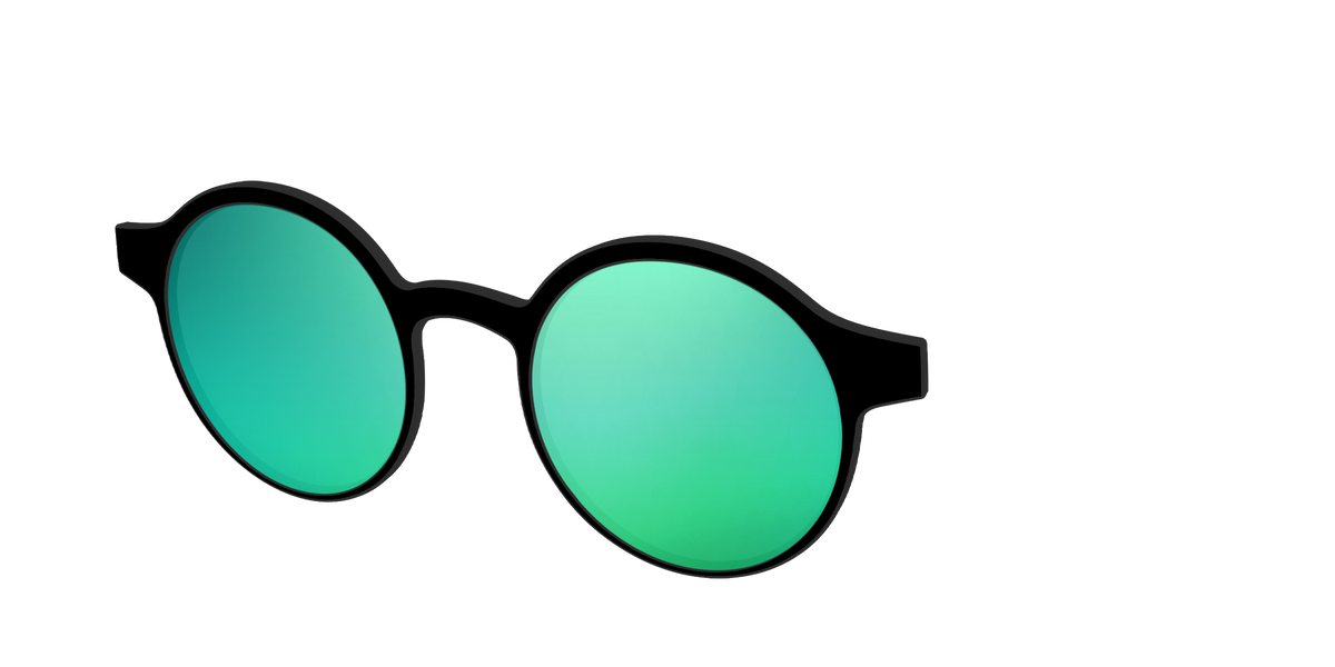 The Polarized Green Reflective Sun Top - Angle Top Image - Pair Eyewear
