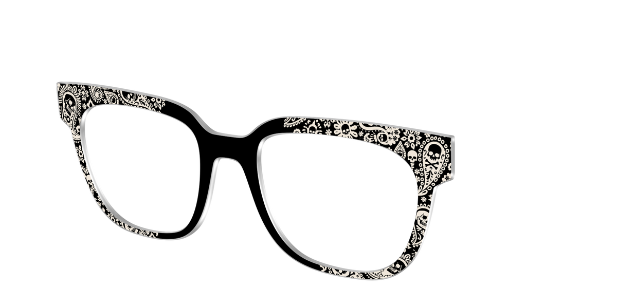 The Bone White Paisley - Angle Top Image - Pair Eyewear