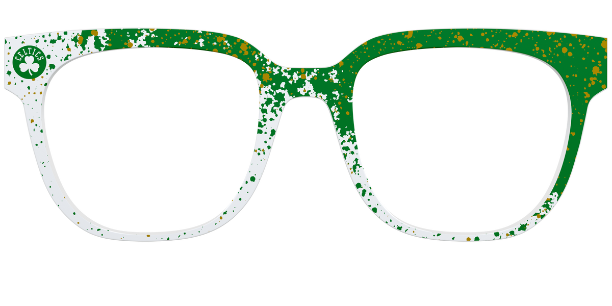Celtics Splatter - Front Top Image - Pair Eyewear