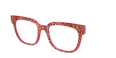 The Crimson Flair Shimmer with Gold Foil - Angle Top Thumbnail - Pair Eyewear