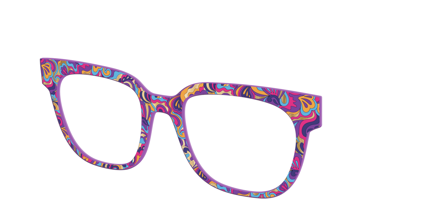The Flower Power Paisley with Gold Foil - Angle Top Image - Pair Eyewear